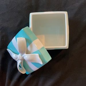 Tiffany & Co Vintage Porcelain Jewelry Box 2x2 Ceramic Trinket Gift Box